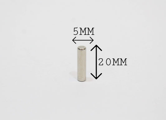 5 mm Dia x 20 mm Thick Neodymium Magnet