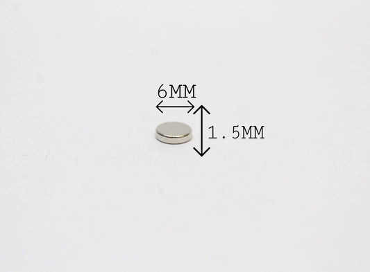 6 mm Dia x 1.5 mm Thick Neodymium Magnet