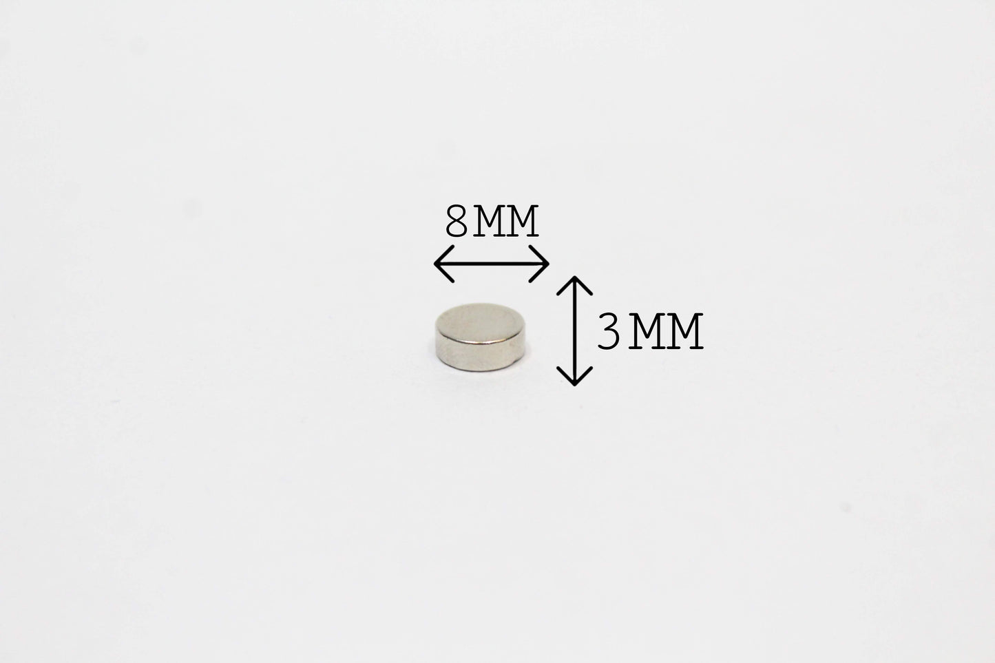 8 mm Dia x 3 mm Thick Neodymium Magnet