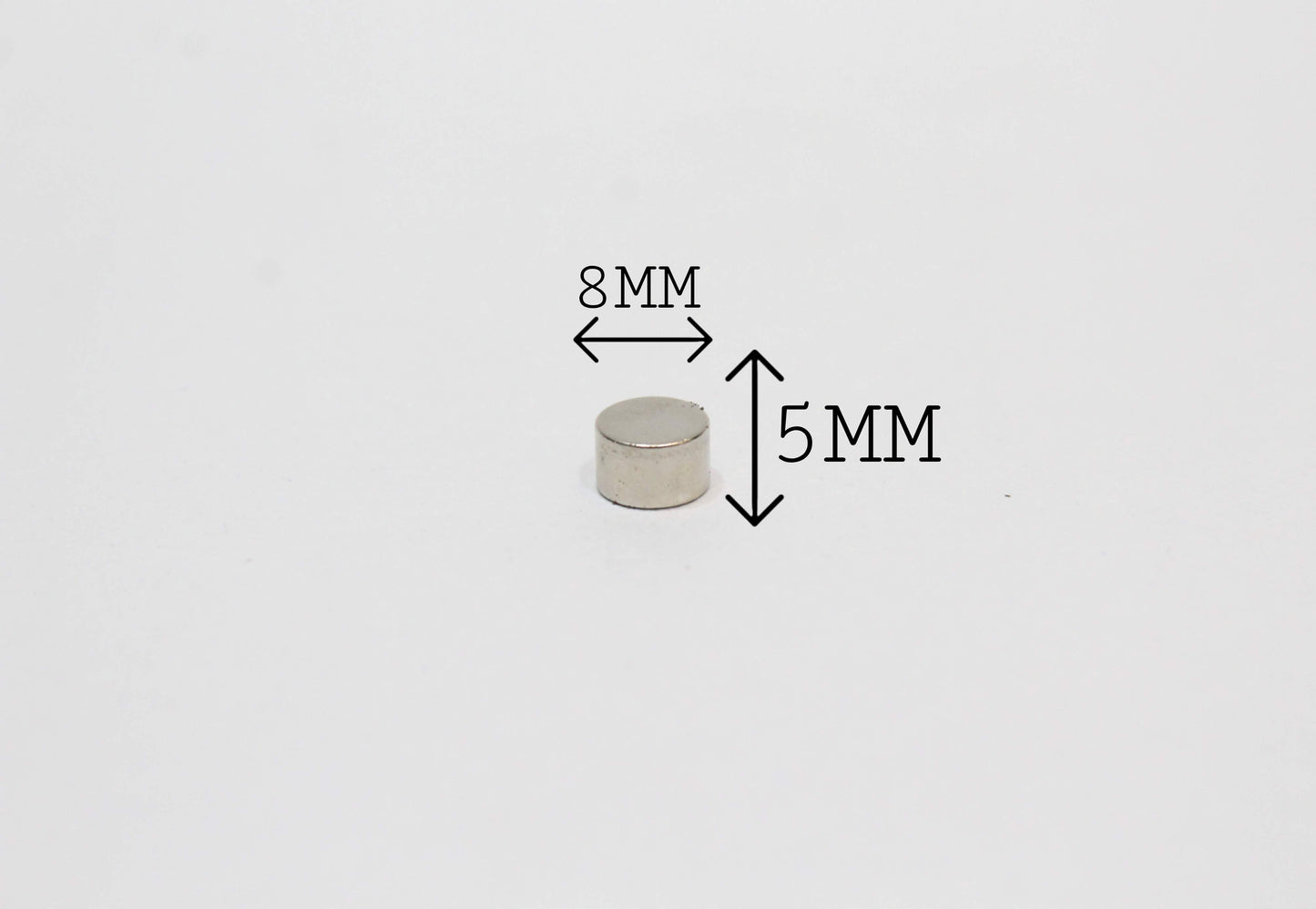 8 mm Dia x 5 mm Thick Neodymium Magnet