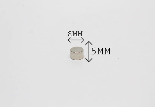 8 mm Dia x 5 mm Thick Neodymium Magnet