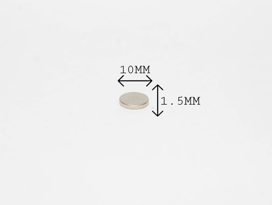 10 mm Dia x 1.5 mm Thick Neodemium Magnet