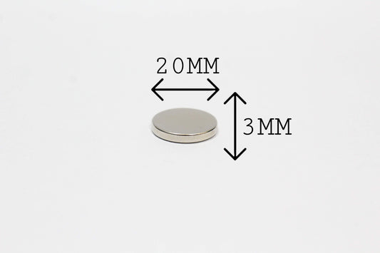 20 mm Dia x 3 mm Thick Neodymium Magnet