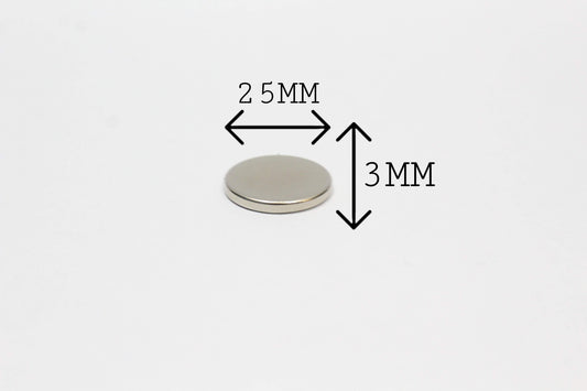 25 mm Dia x 3 mm Thick Neodymium Magnet