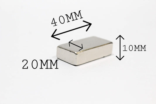 40 mm L x 20 mm B x 10 mm H Neodymium Magnet