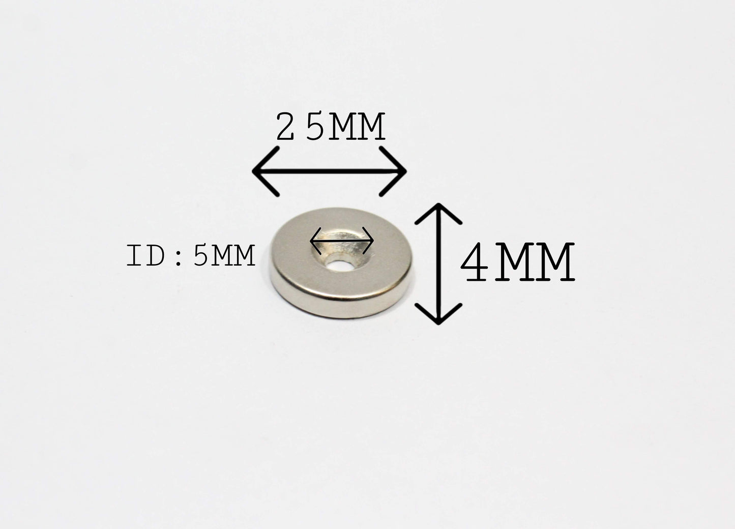 25 mm OD x 5 mm ID x 4 mm Thick CSK Magnet