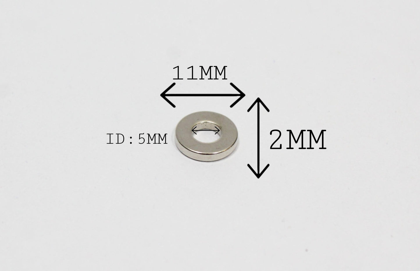 11 mm OD x 5 mm ID x 2 mm Thick Ring Magnet