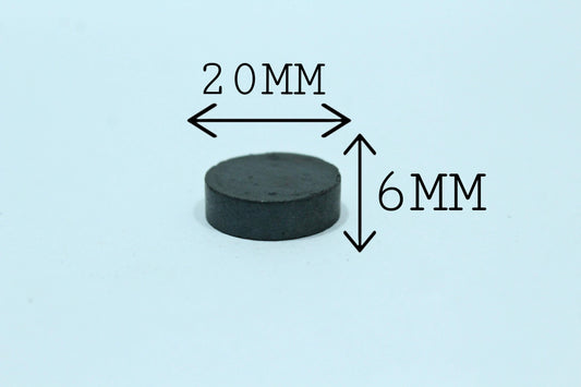 20 mm Dia x 6 mm Thick Ferrite Magnet