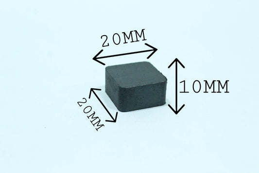 20 mm L x 20 mm B x 10 mm H Ferrite Magnet