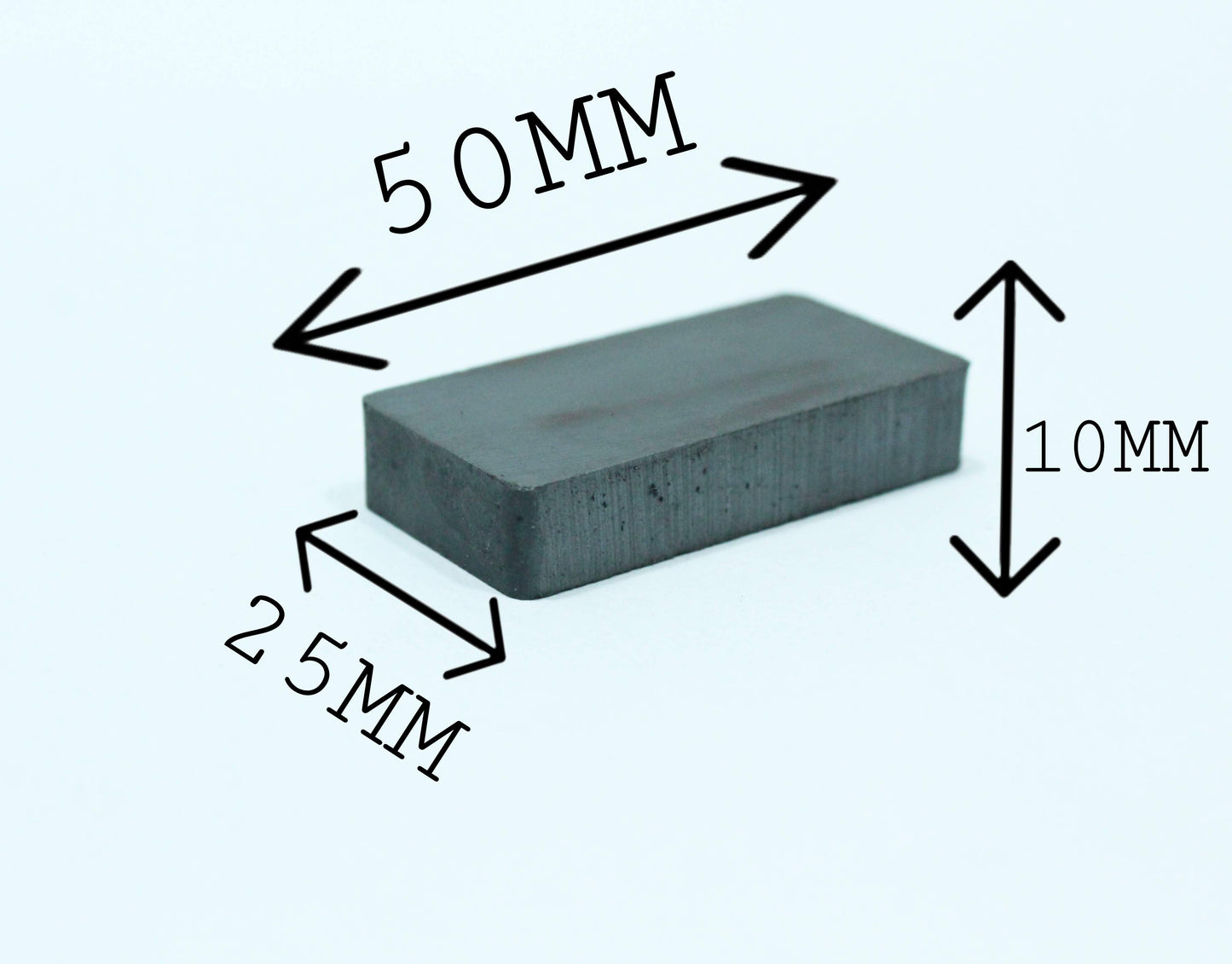 50 mm L x 25 mm B x 10 mm H Ferrite Magnet